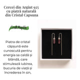 Energie a Inimii si Armonie - Cercei Argint 925 cu Cristal Capsuna