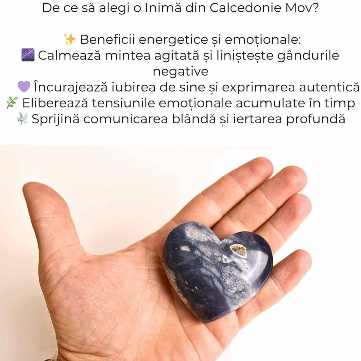 Inima din Calcedonie Mov - Liniste pentru minte, curaj pentru suflet