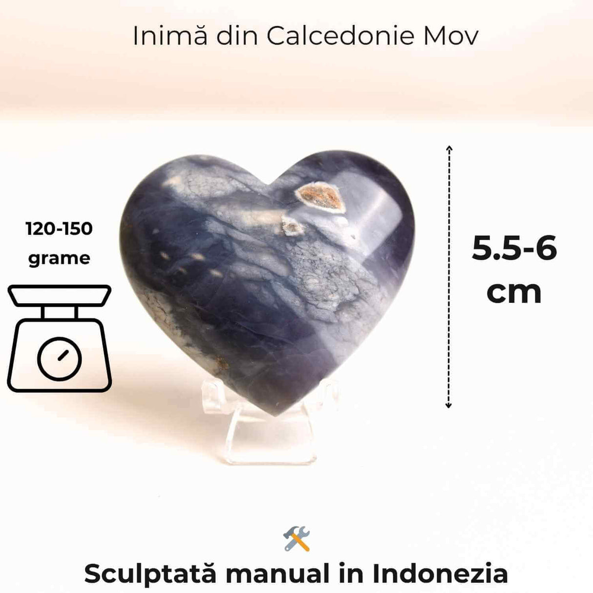 Inima din Calcedonie Mov - Liniste pentru minte, curaj pentru suflet