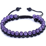 Bratara cu Margele 6 mm din Obsidian si Ametist Pentru Creativitate, Protectie, Concentrare