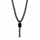 Colier cu Margele din Obsidian Negru si Onyx model Y Turmalina neagra