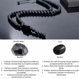 Colier cu Margele din Obsidian Negru si Onyx model Y Turmalina neagra