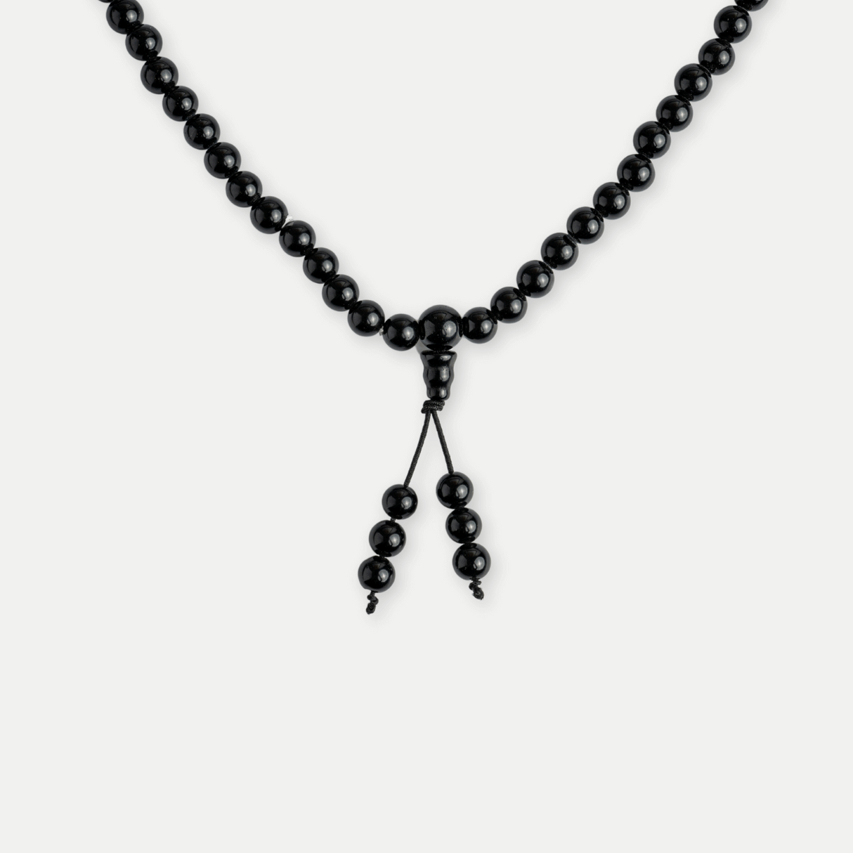Protectie si Claritate - Colier Mala cu Obsidian si Ciucure Boho